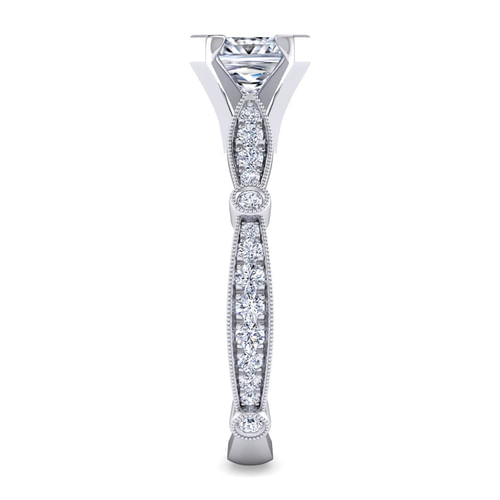 14K White Gold Princess Cut Diamond Engagement Ring