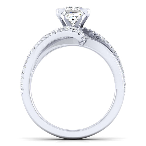 14K White Gold Princess Cut Diamond Engagement Ring