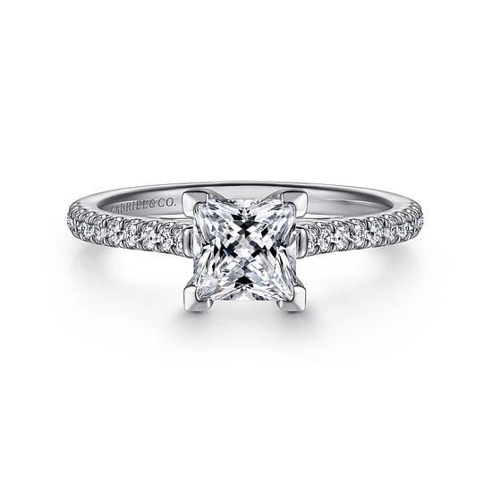 Gabriel - 14K White Gold Princess Cut Diamond Engagement Ring