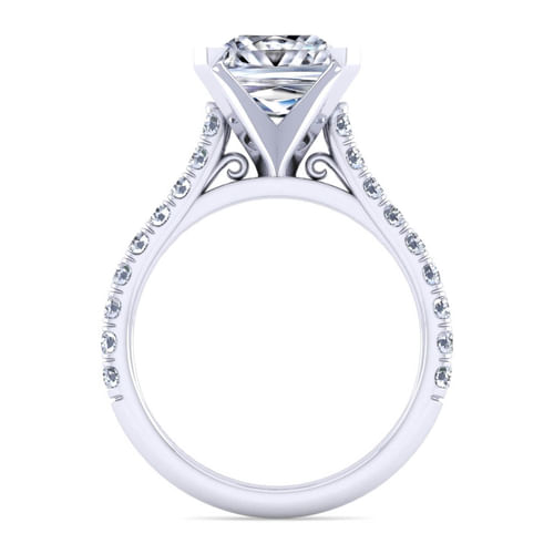 14K White Gold Princess Cut Diamond Engagement Ring