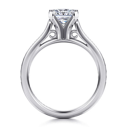 14K White Gold Princess Cut Diamond Engagement Ring