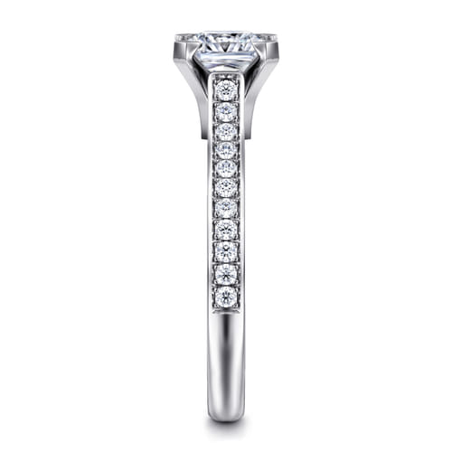 14K White Gold Princess Cut Diamond Engagement Ring