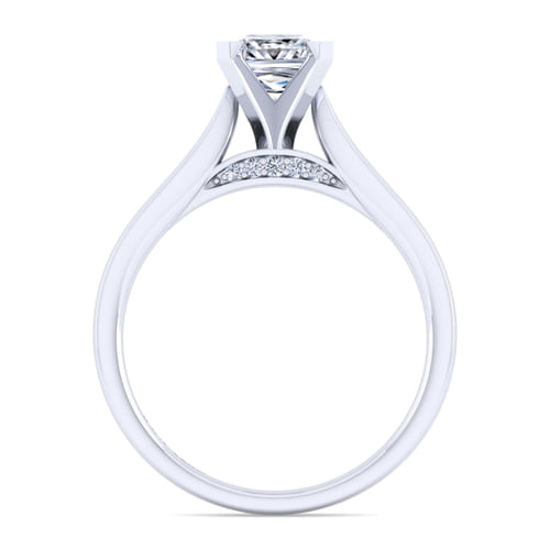 14K White Gold Princess Cut Diamond Engagement Ring