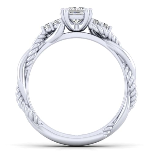 14K White Gold Princess Cut Diamond Engagement Ring