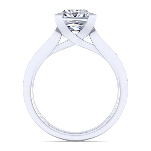 14K White Gold Princess Cut Diamond Engagement Ring
