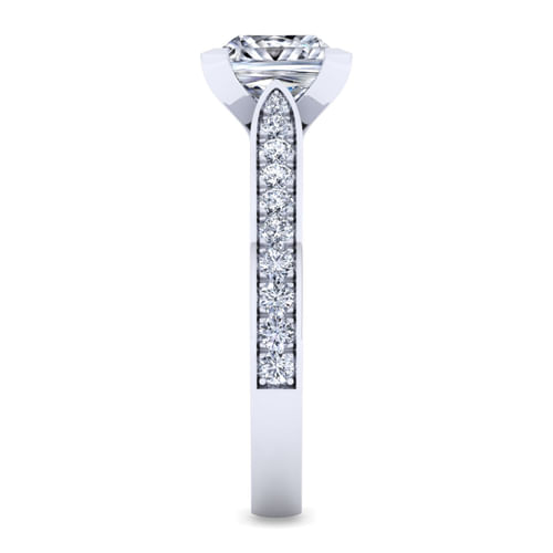 14K White Gold Princess Cut Diamond Engagement Ring