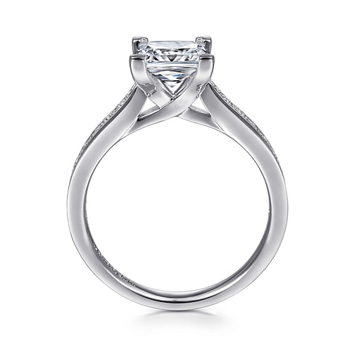 14K White Gold Princess Cut Diamond Engagement Ring