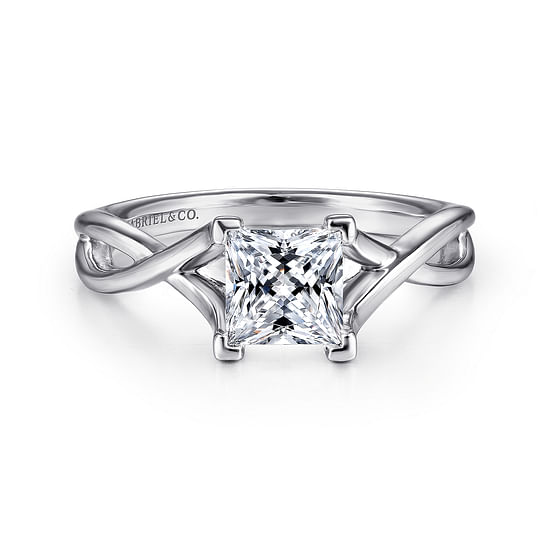 Gabriel - 14K White Gold Princess Cut Diamond Engagement Ring