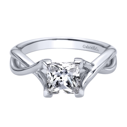 14K White Gold Princess Cut Diamond Engagement Ring