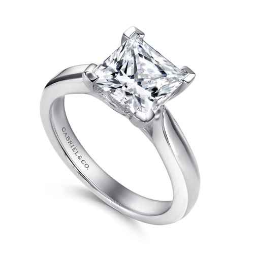 14K White Gold Princess Cut Diamond Engagement Ring