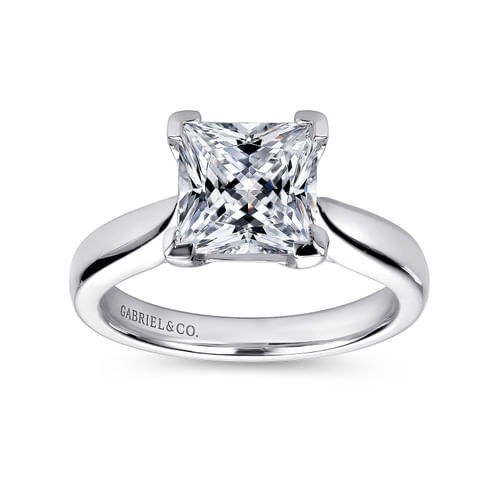 14K White Gold Princess Cut Diamond Engagement Ring