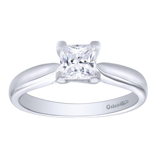 14K White Gold Princess Cut Diamond Engagement Ring