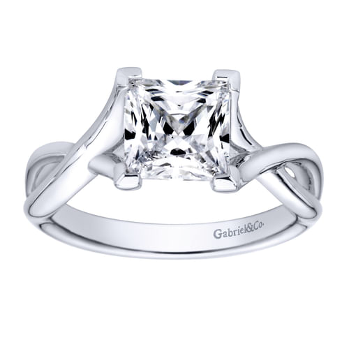 14K White Gold Princess Cut Diamond Engagement Ring