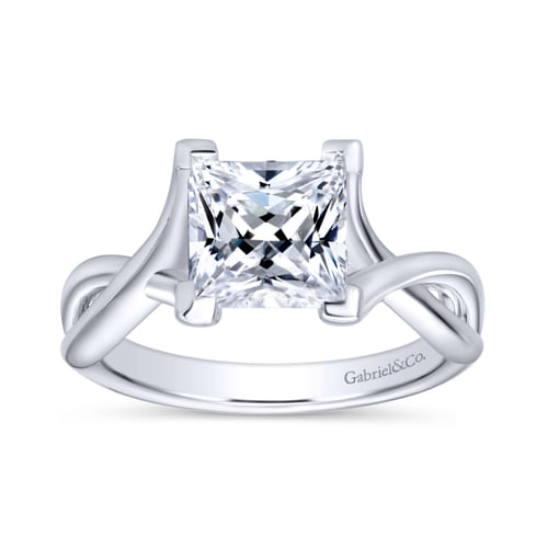 14K White Gold Princess Cut Diamond Engagement Ring