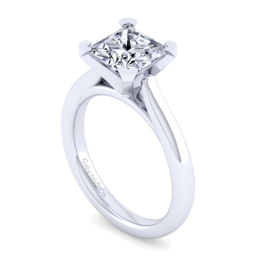 14K White Gold Princess Cut Engagement Ring
