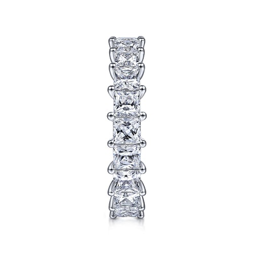 14K White Gold Princess Cut Shared Prong Diamond Eternity Band