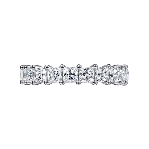 14K White Gold Princess Cut Shared Prong Diamond Eternity Band