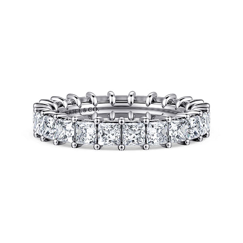 14K White Gold Princess Cut Shared Prong Diamond Eternity Band