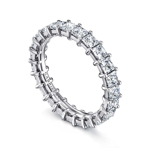 14K White Gold Princess Cut Shared Prong Diamond Eternity Band