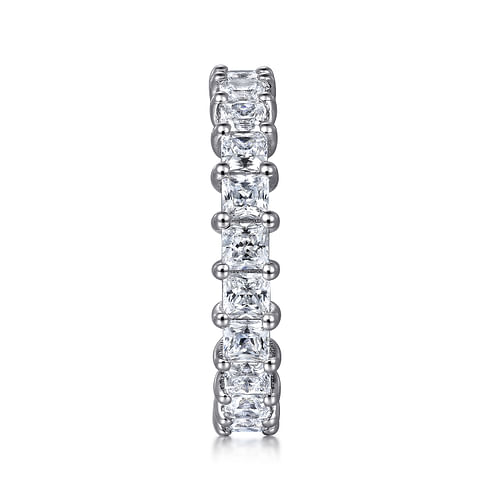 14K White Gold Princess Cut Shared Prong Diamond Eternity Band