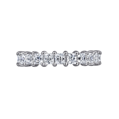 14K White Gold Princess Cut Shared Prong Diamond Eternity Band