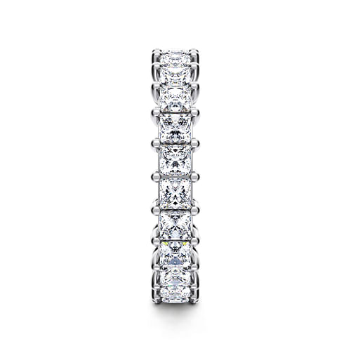 14K White Gold Princess Cut Shared Prong Diamond Eternity Band