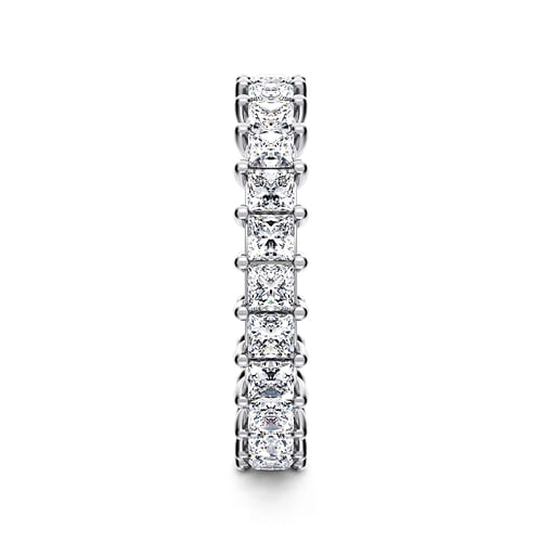 14K White Gold Princess Cut Shared Prong Diamond Eternity Band