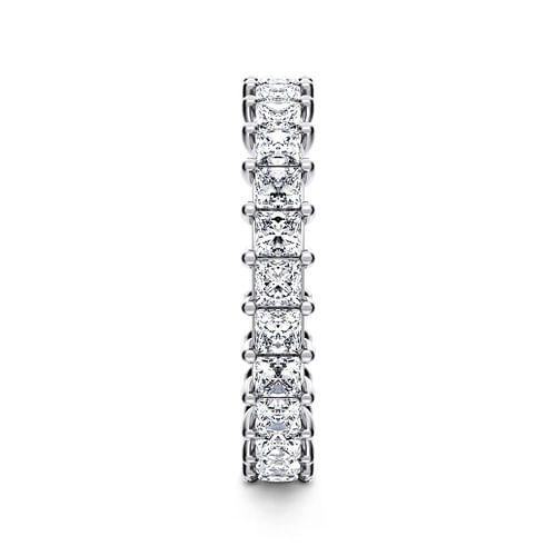 14K White Gold Princess Cut Shared Prong Diamond Eternity Band