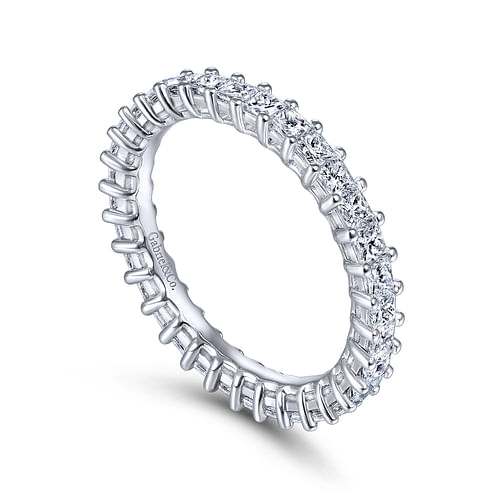 14K White Gold Princess Cut Shared Prong Diamond Eternity Band