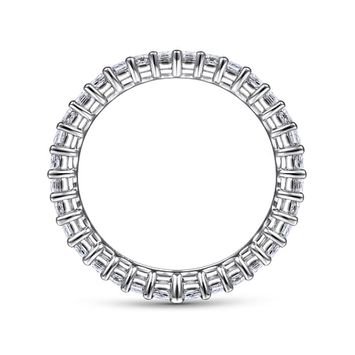 14K White Gold Princess Cut Shared Prong Diamond Eternity Band