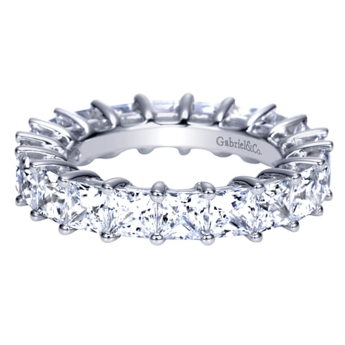 14K White Gold Princess Cut Shared Prong Diamond Eternity Band