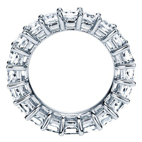 14K White Gold Princess Cut Shared Prong Diamond Eternity Band