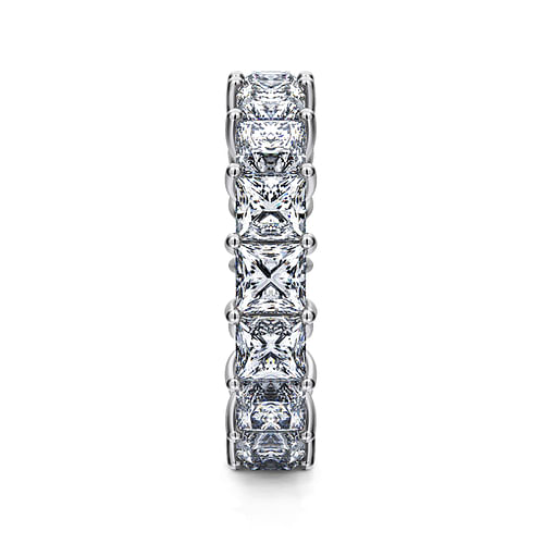 14K White Gold Princess Cut Shared Prong Diamond Eternity Band