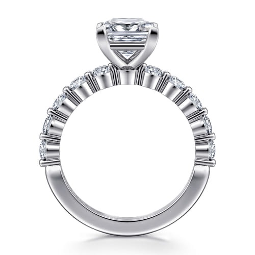14K White Gold Princess Cut Single Prong Diamond Engagement Ring