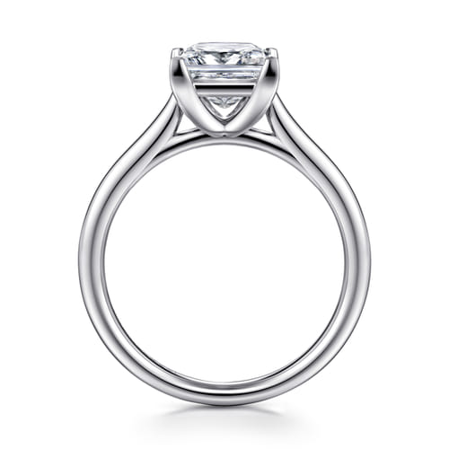 14K White Gold Princess Cut Solitaire Diamond Engagement Ring