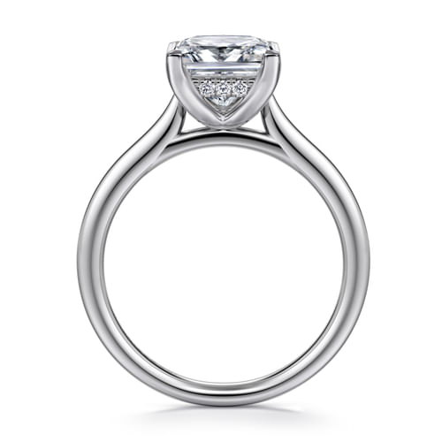 14K White Gold Princess Cut Solitaire Diamond Engagement Ring