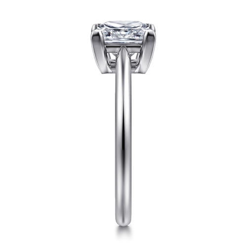 14K White Gold Princess Cut Solitaire Diamond Engagement Ring