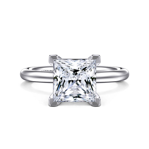 14K White Gold Princess Cut Solitaire Engagement Ring