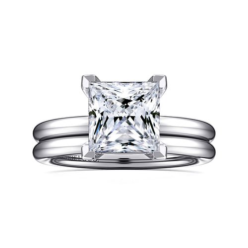 14K White Gold Princess Cut Solitaire Engagement Ring