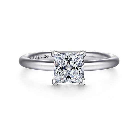 Gabriel - 14K White Gold Princess Cut Solitaire Engagement Ring