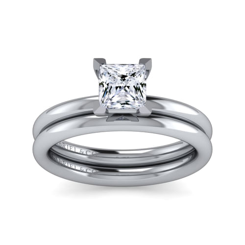14K White Gold Princess Cut Solitaire Engagement Ring