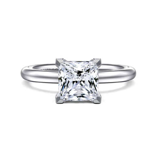 14K White Gold Princess Cut Solitaire Engagement Ring