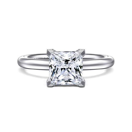Gabriel - 14K White Gold Princess Cut Solitaire Engagement Ring