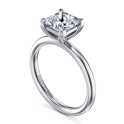 14K White Gold Princess Cut Solitaire Engagement Ring