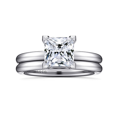 14K White Gold Princess Cut Solitaire Engagement Ring