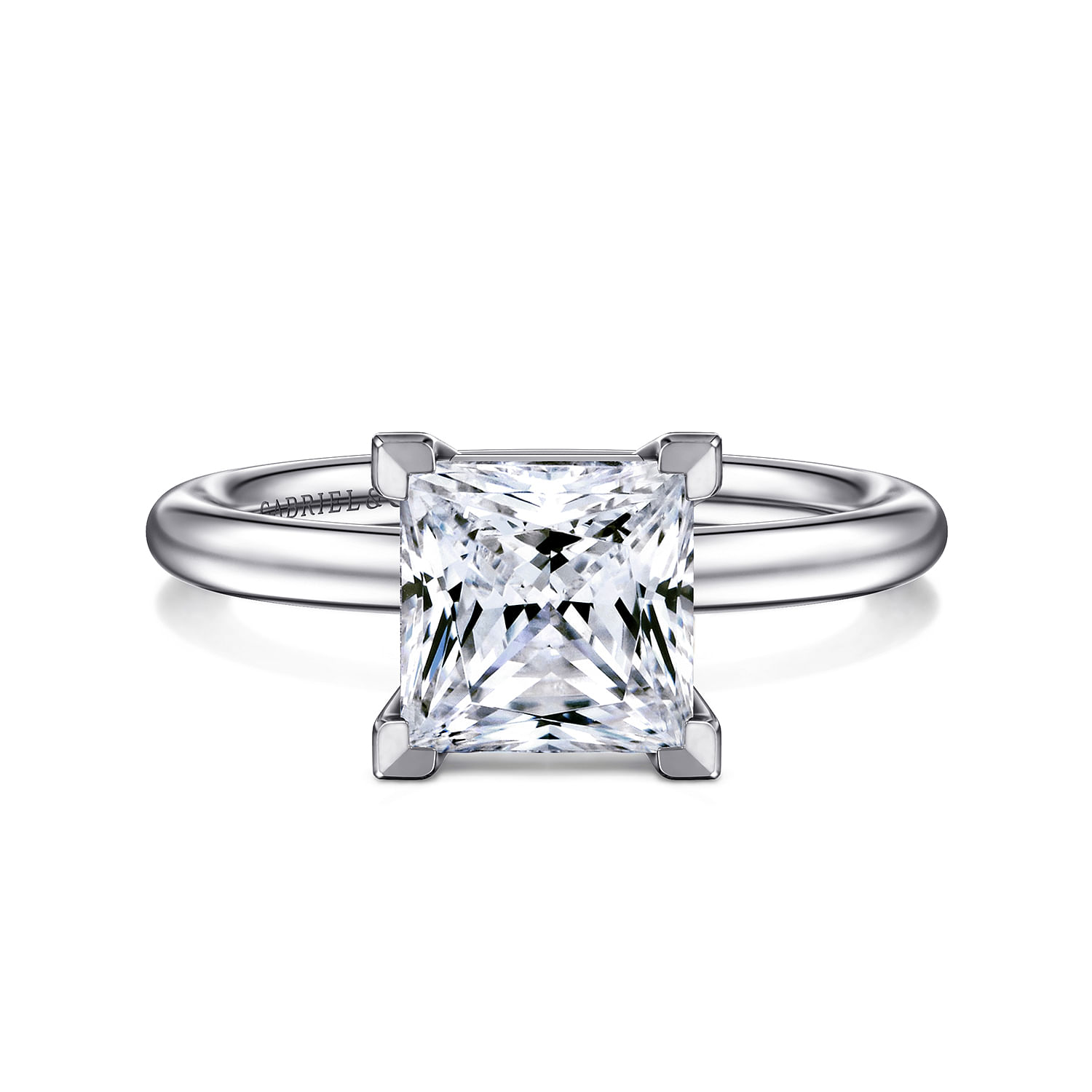 14K White Gold Princess Cut Solitaire Engagement Ring