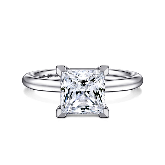 Gabriel - 14K White Gold Princess Cut Solitaire Engagement Ring