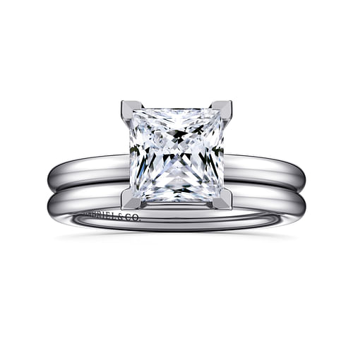 14K White Gold Princess Cut Solitaire Engagement Ring