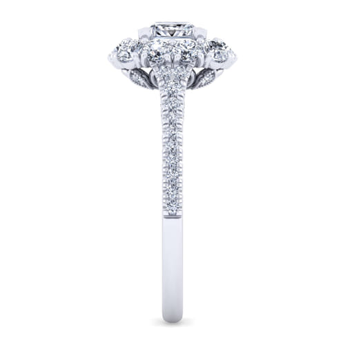 14K White Gold Princess Double Halo Diamond Engagement Ring 14K White Gold Princess Double Halo Diamond Engagement Ring