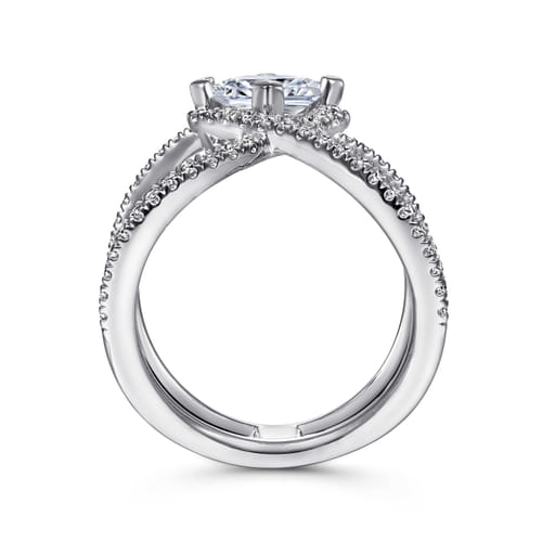 14K White Gold Princess Halo Diamond Engagement Ring 14K White Gold Princess Halo Diamond Engagement Ring